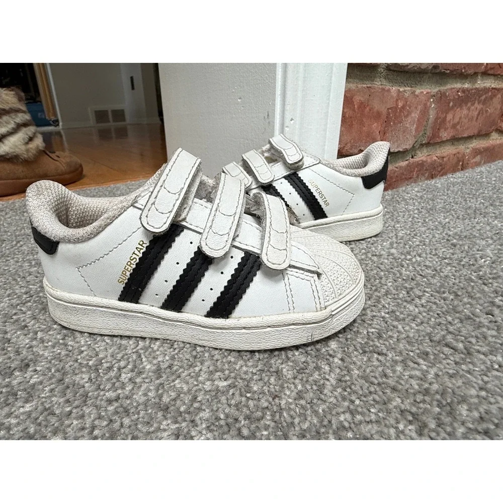 Adidas Originals Superstar Toddler Shoes‎ White Black Size 5.5K